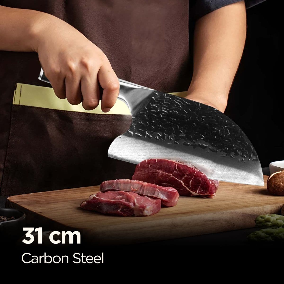 Pisau Daging Tajam Carbon Steel 8 Inch Forged Cleaver Knife - XITUO Pisau Daging Tajam Carbon Steel 8 Inch Forged Cleaver Knife - LZJ-9 HZ04SV_SILVER Pisau Daging Tajam Carbon Steel 8 Inch Forged Cleaver Knife - XITUO Pisau Daging Tajam Carbon Steel 8 Inch Forged Cleaver Knife - LZJ-9 HZ04SV_SILVER