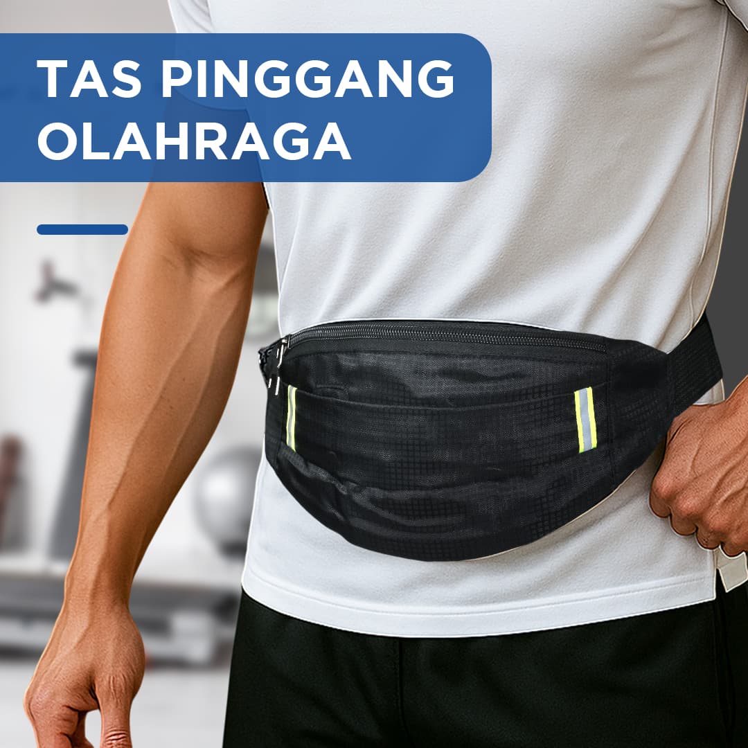 Tas Pinggang Olahraga Lari Waterproof Running Waist Bag Reflektif - Tas Pinggang Olahraga Lari Waterproof Running Waist Bag Reflektif - DX719 SE84BK_HITAM Tas Pinggang Olahraga Lari Waterproof Running Waist Bag Reflektif - Tas Pinggang Olahraga Lari Waterproof Running Waist Bag Reflektif - DX719 SE84BK_HITAM