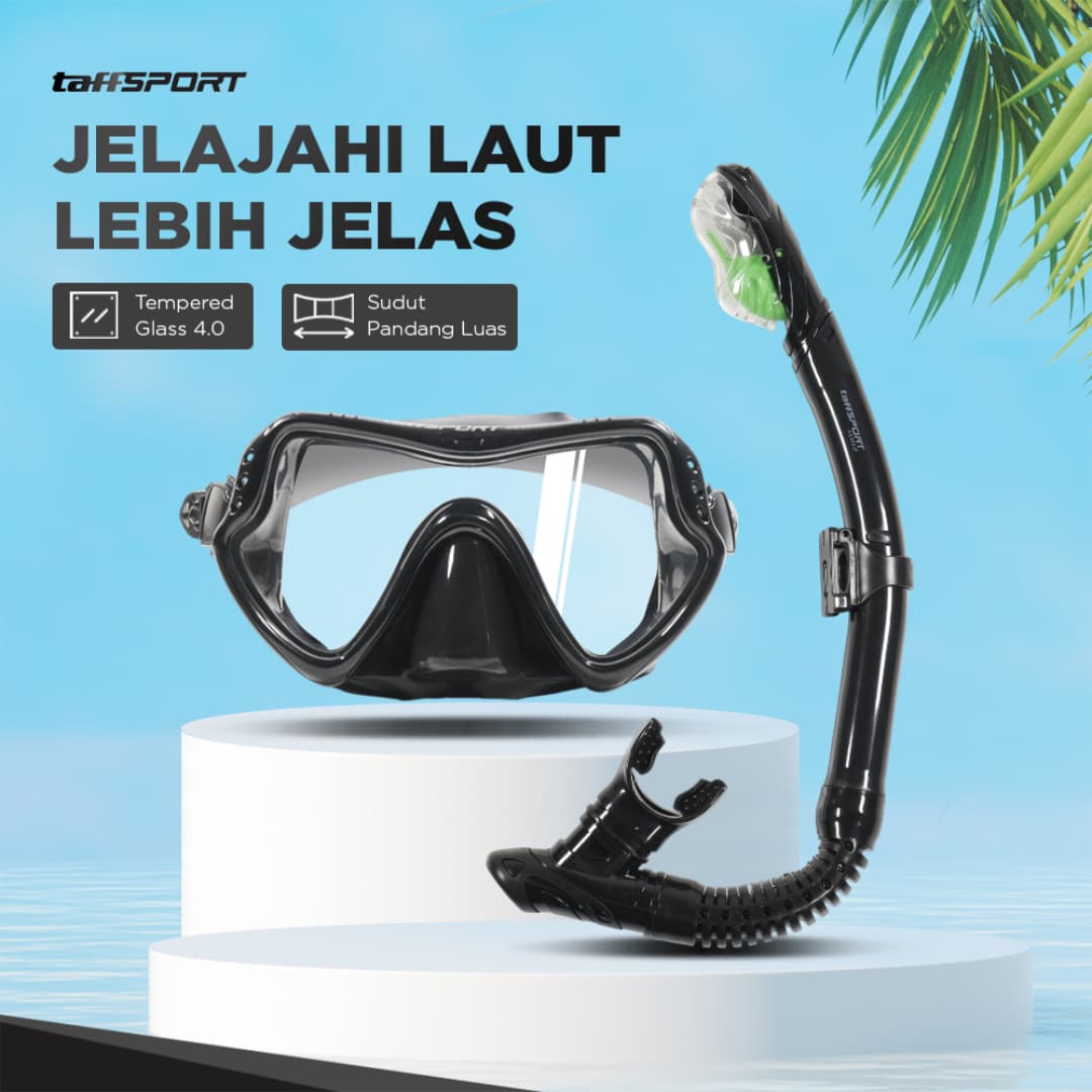 Kacamata Selam Diving Snorkeling Tempered Glass