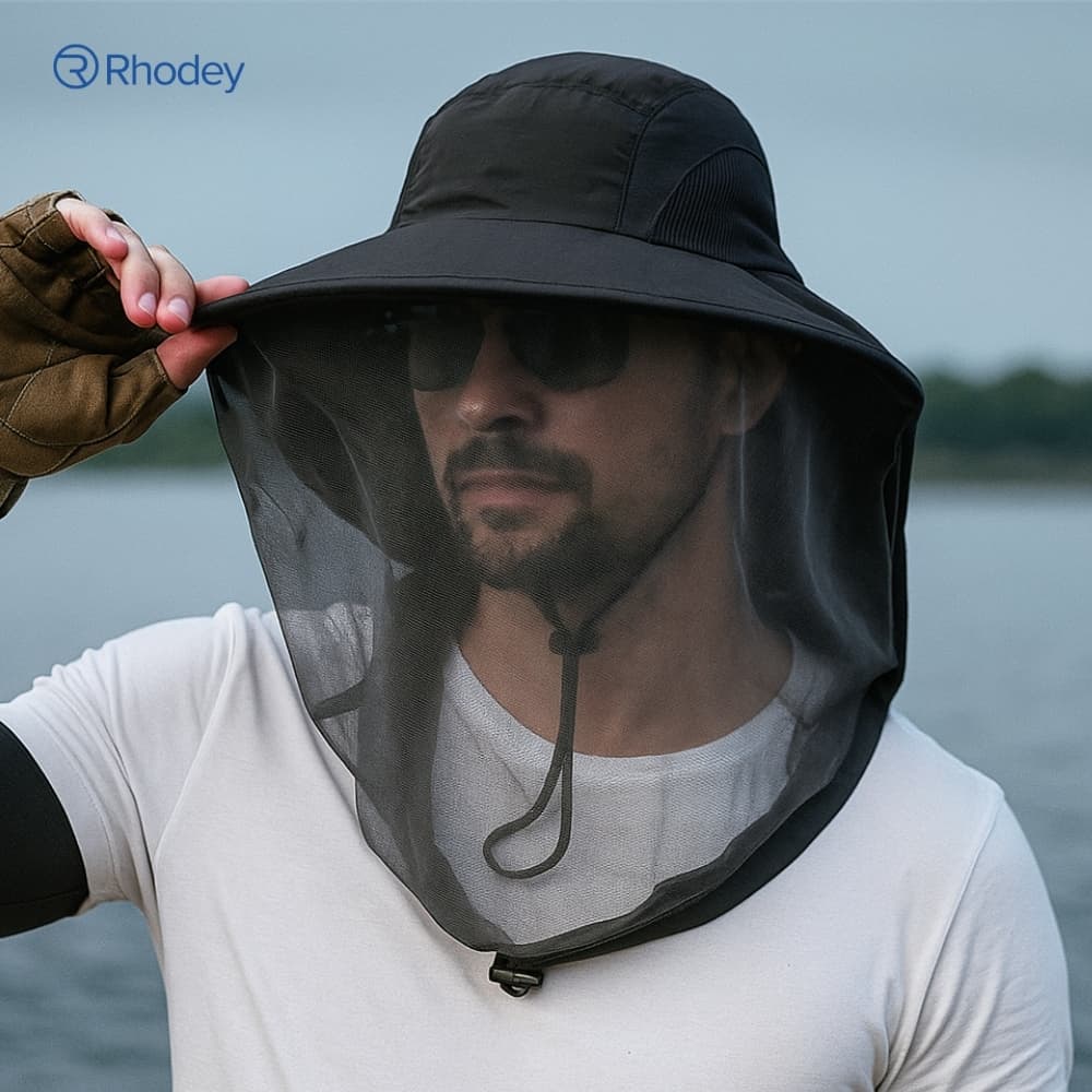 Topi Rimba Outdoor Anti Mosquito Neck Flap Boonie Hat Nylon