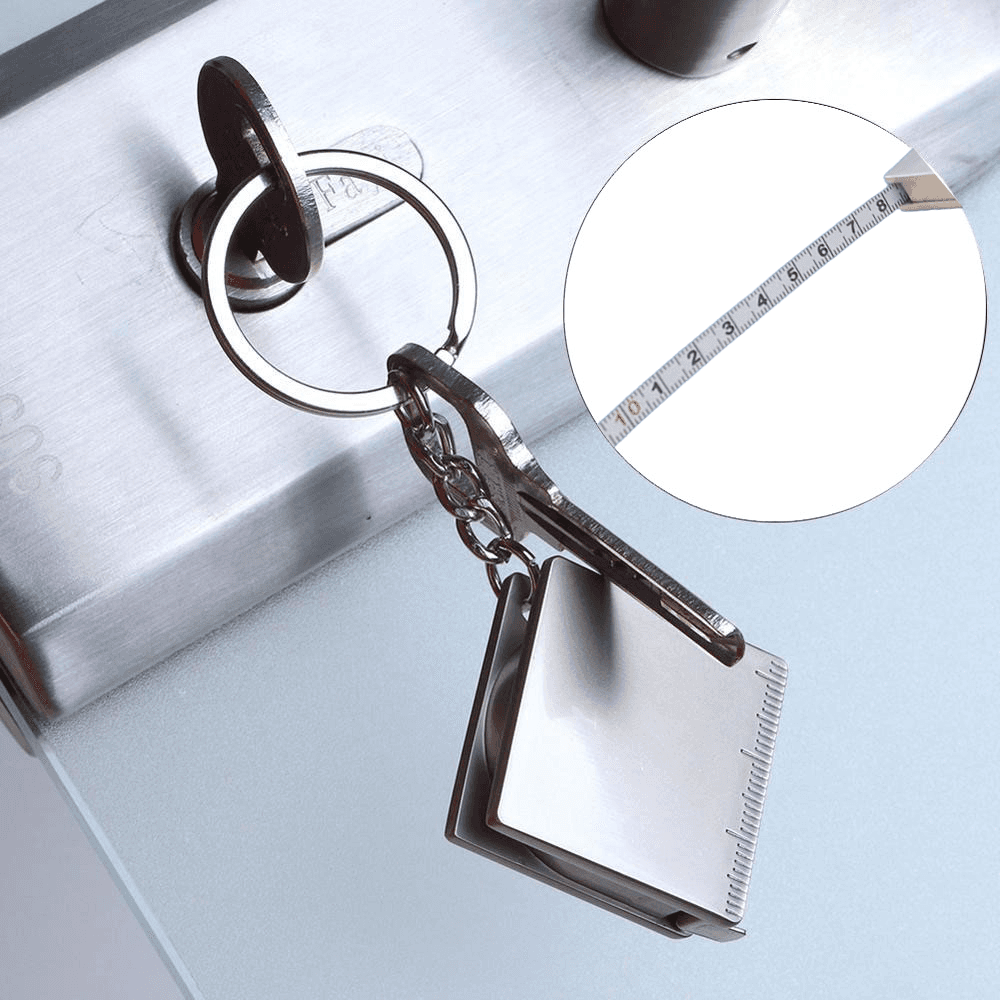 RLR Gantungan Kunci Meteran Retractable Stainless Steel 1M