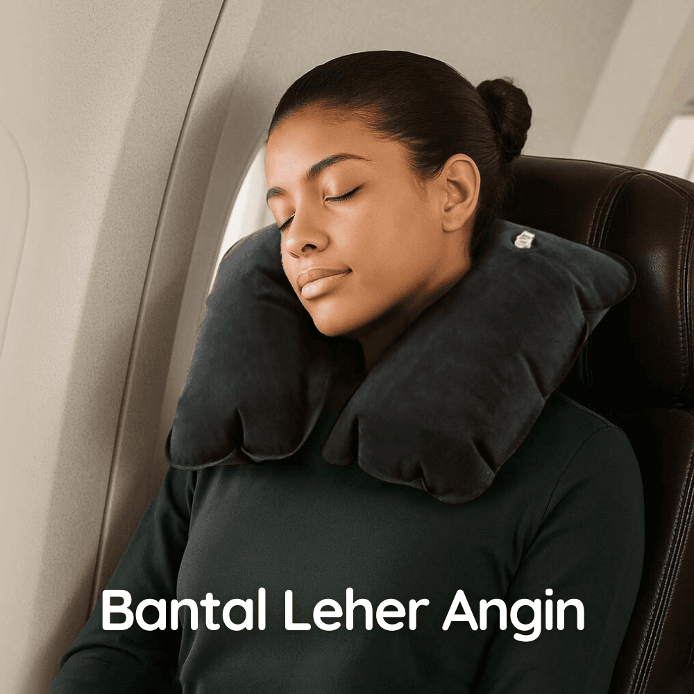 Bantal Leher Travel Angin U-Shaped Inflatable Neck Pillow