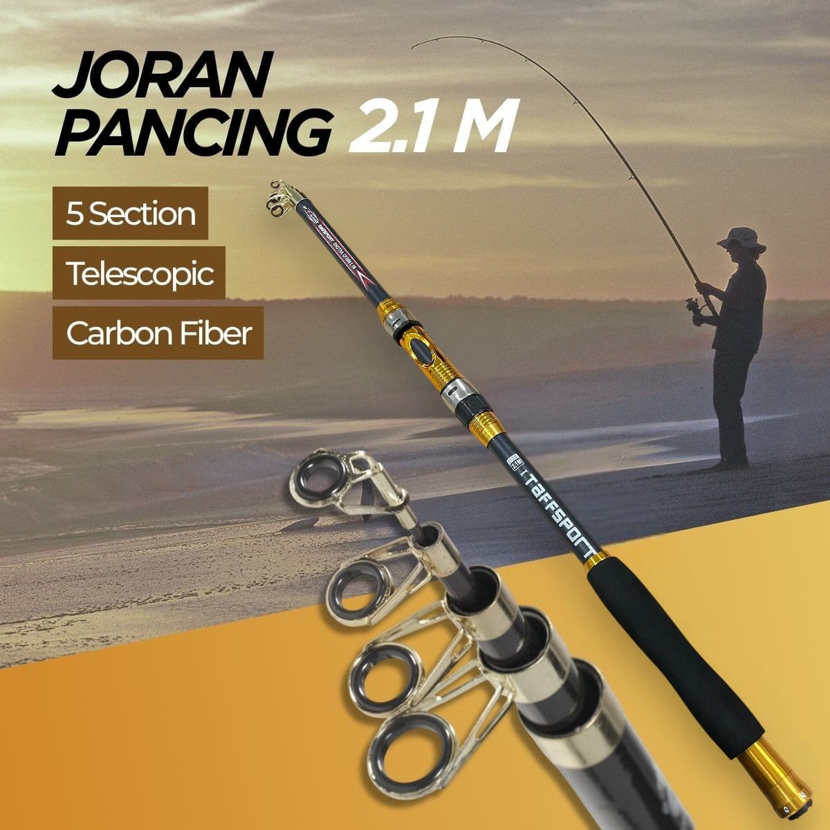 Joran Pancing Antena Portable Carbon Fiber Rod