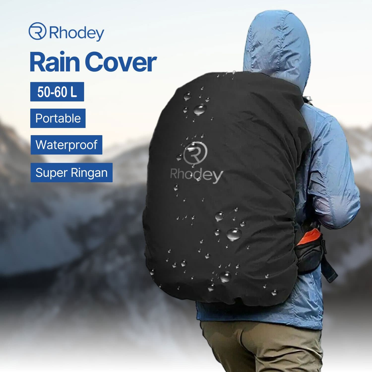 Rain Cover Pelindung Anti Air Hujan Tas Ransel - Rhodey Rain Cover Bag Waterproof Universal Jas Hujan Tas Ransel - WB20 BG05BK_50-60L_HITAM Rain Cover Pelindung Anti Air Hujan Tas Ransel - Rhodey Rain Cover Bag Waterproof Universal Jas Hujan Tas Ransel - WB20 BG05BK_50-60L_HITAM