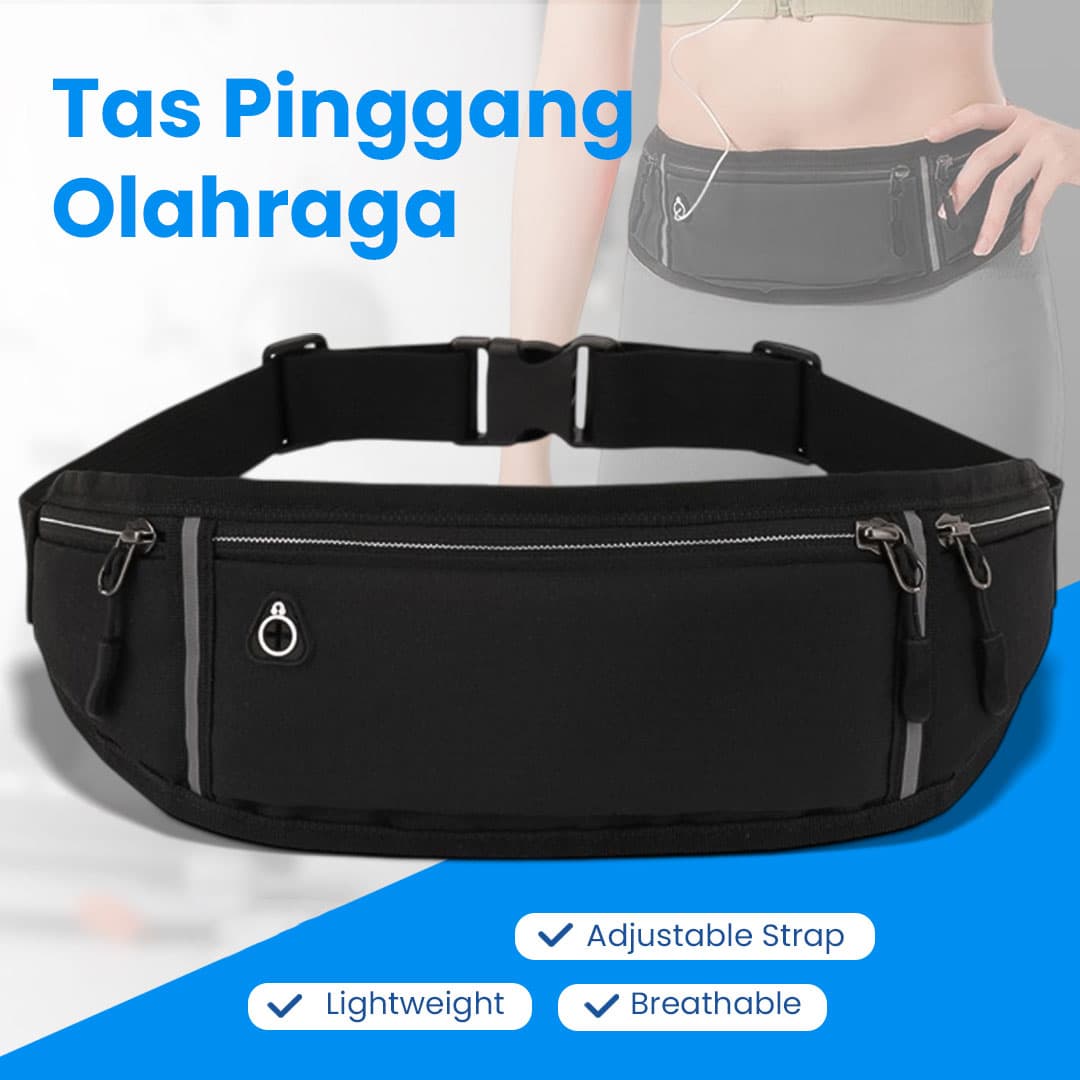Tas Pinggang Olahraga Premium Running Waist Bag - YOUSHITOP Tas Pinggang Olahraga Lari Premium Running Waist Bag - YT11 SE3OBK_HITAM Tas Pinggang Olahraga Premium Running Waist Bag - YOUSHITOP Tas Pinggang Olahraga Lari Premium Running Waist Bag - YT11 SE3OBK_HITAM
