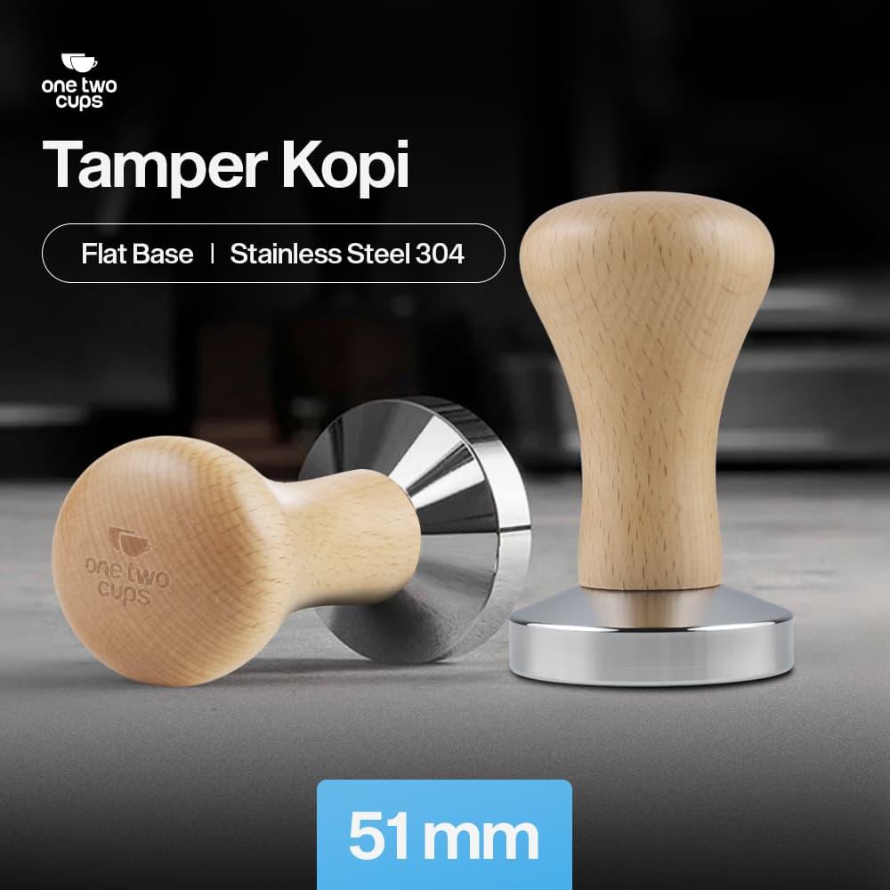 Tamper Kopi Espresso Flat Base Stainless Steel 304 51mm