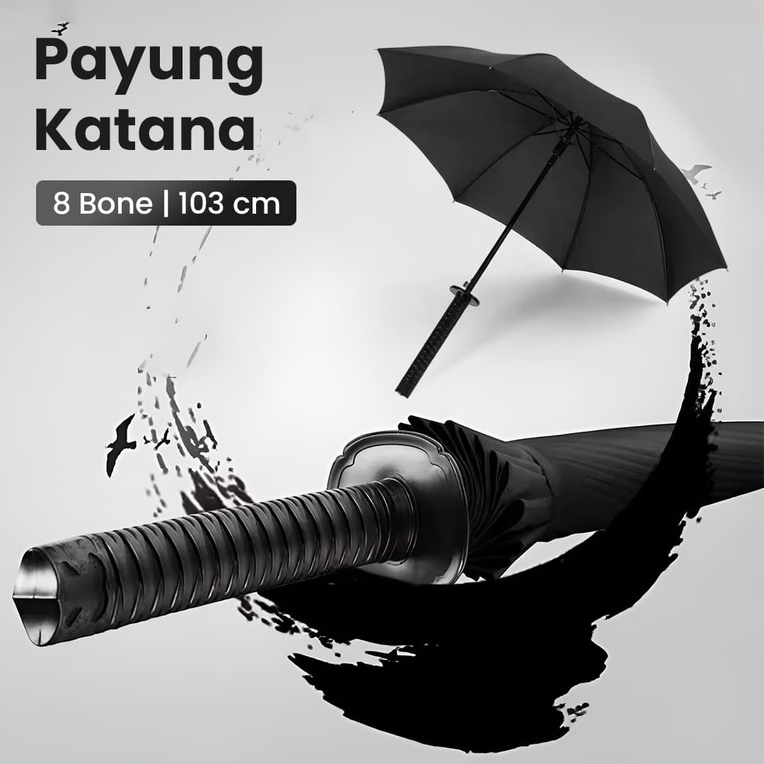 Payung Model Jepang Semi Otomatis Windproof Anti UV - HHYUKIMI Payung Model Katana Jepang Anti UV Semi Otomatis 8 Bone 103cm - AA415 HA54BK_HITAM Payung Model Jepang Semi Otomatis Windproof Anti UV - HHYUKIMI Payung Model Katana Jepang Anti UV Semi Otomatis 8 Bone 103cm - AA415 HA54BK_HITAM