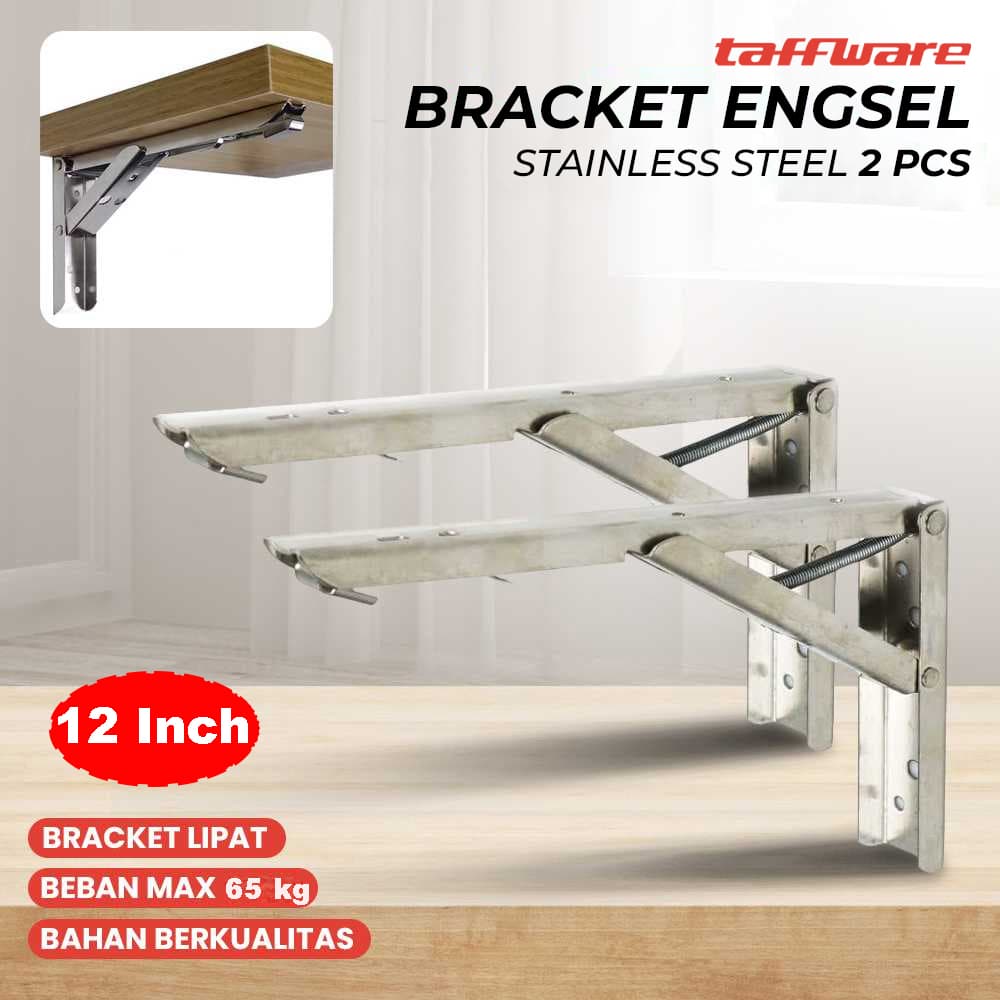 Bracket Engsel Stainless Steel 65kg 12Inch 2 PCS