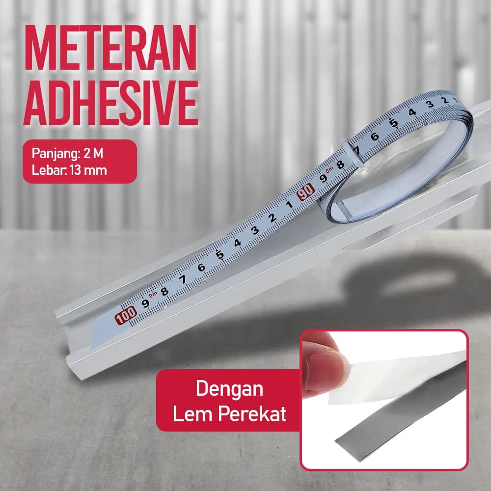 Meteran Adhesive Scale Bar Steel Ruler 2M