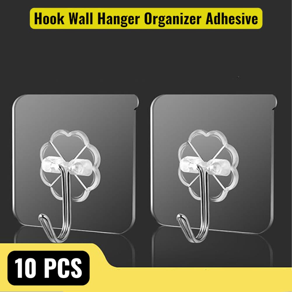 Rak Gantungan Hook Wall Hanger Organizer Adhesive 10 PCS
