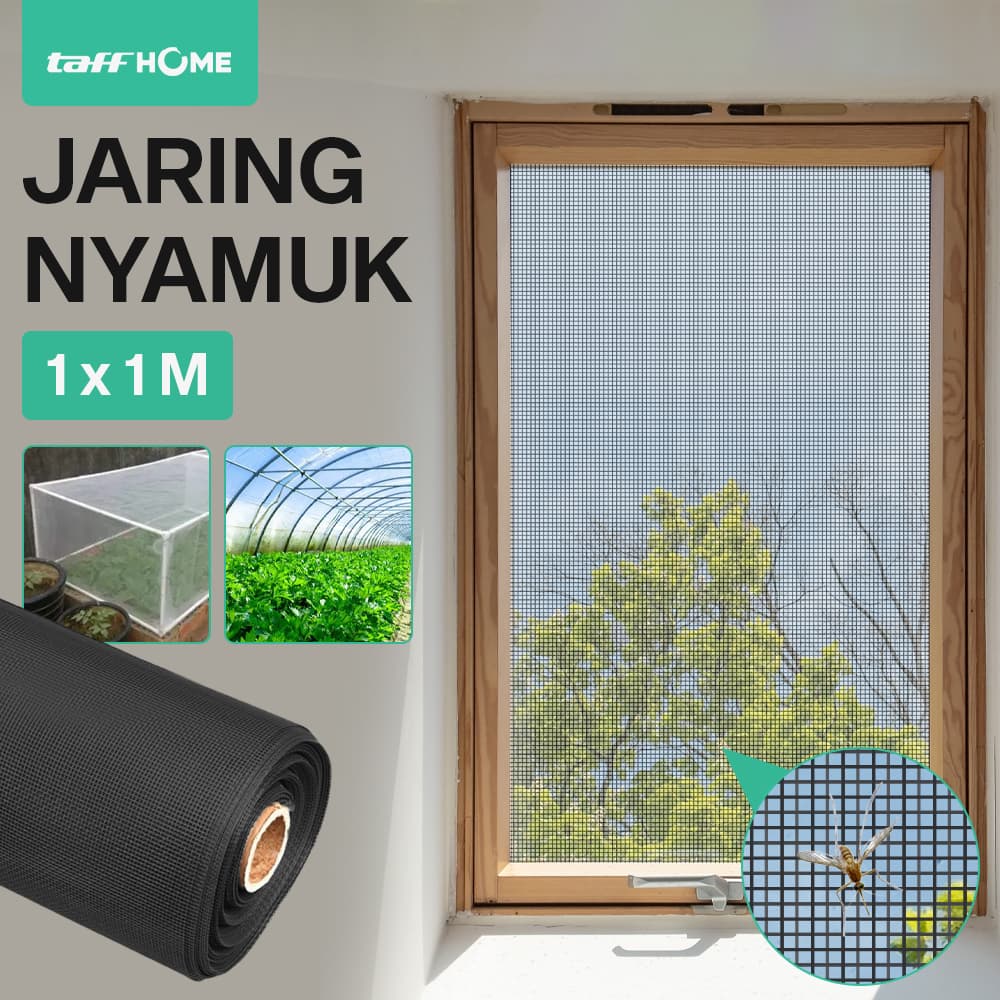 Kasa Nyamuk Jaring Jendela DIY Mosquito Net PP Nano 20 Mesh - TaffHOME Kasa Nyamuk Jaring Jendela DIY Mosquito Net PP Nano 20 Mesh - AW15 HZIRBK_1_X_1M_HITAM Kasa Nyamuk Jaring Jendela DIY Mosquito Net PP Nano 20 Mesh - TaffHOME Kasa Nyamuk Jaring Jendela DIY Mosquito Net PP Nano 20 Mesh - AW15 HZIRBK_1_X_1M_HITAM