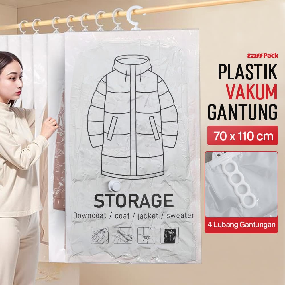 Plastik Vakum Gantung Pakaian Vacuum Compression Bag 1 PCS - TaffPACK Plastik Vakum Gantung Pakaian Vacuum Compression Bag 1 PCS - MBF70 TP1NTP_70X110CM_TRANSPARAN Plastik Vakum Gantung Pakaian Vacuum Compression Bag 1 PCS - TaffPACK Plastik Vakum Gantung Pakaian Vacuum Compression Bag 1 PCS - MBF70 TP1NTP_70X110CM_TRANSPARAN