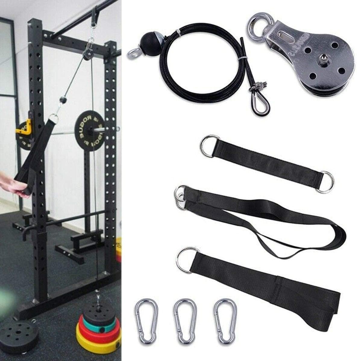 Katrol Fitness Gym DIY Pulley Cable Machine Arm Bicep 100kg
