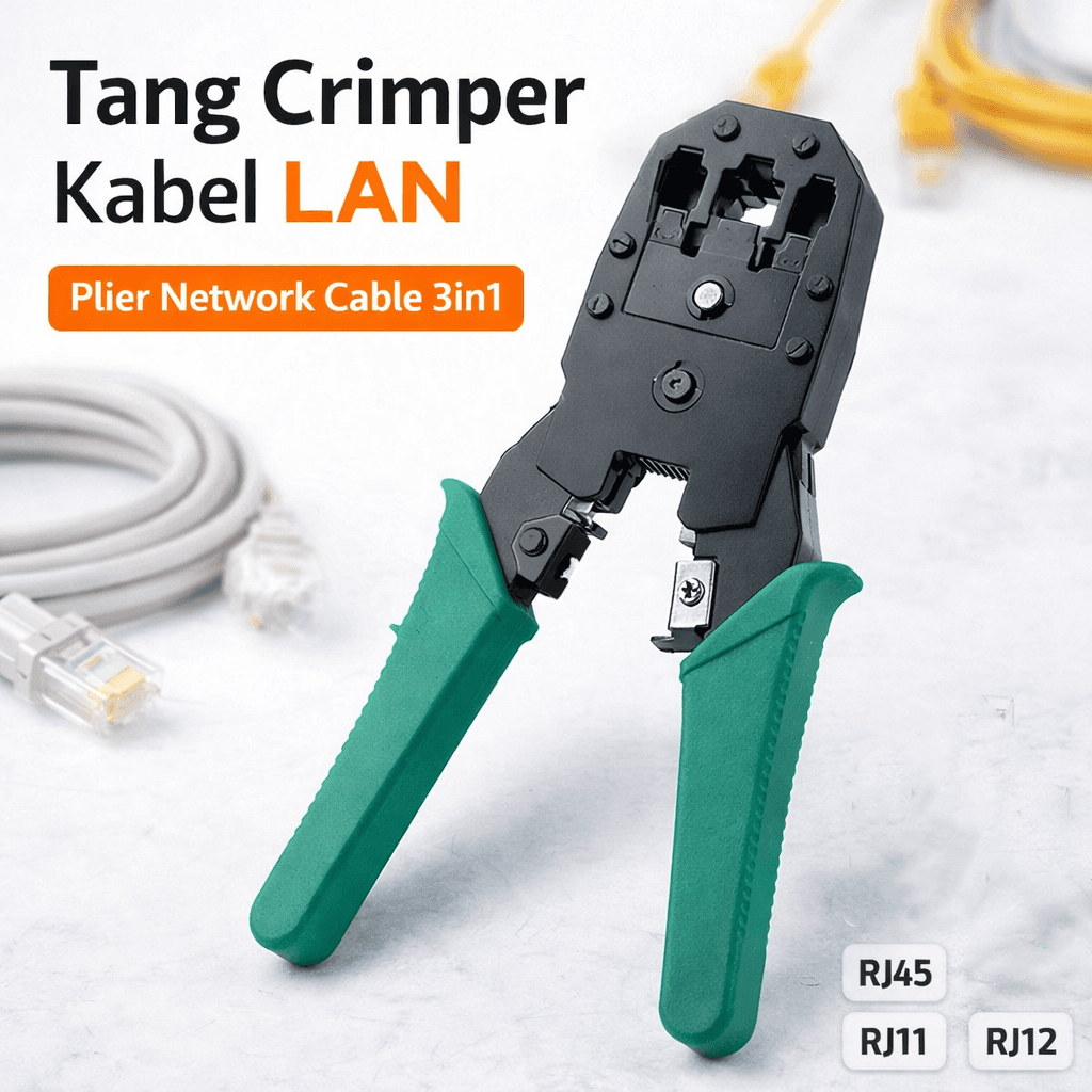Tang Crimper Kabel LAN Plier Network Cable 3in1 RJ45 RJ-11 RJ12 - ZhanYi Tang Crimping Kabel LAN Plier Network Cable 3in1 RJ45 RJ11 RJ12 - HT-315 OTIGGR_HIJAU Tang Crimper Kabel LAN Plier Network Cable 3in1 RJ45 RJ-11 RJ12 - ZhanYi Tang Crimping Kabel LAN Plier Network Cable 3in1 RJ45 RJ11 RJ12 - HT-315 OTIGGR_HIJAU