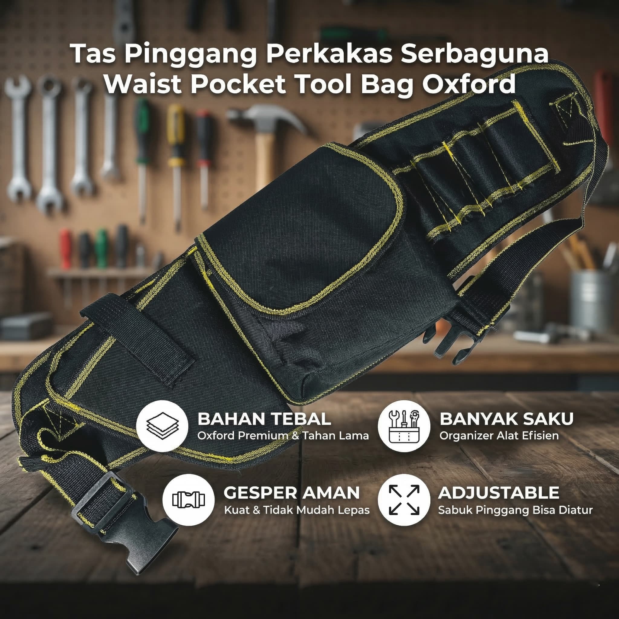 Tas Pinggang Perkakas Serbaguna Waist Pocket Tool Bag Oxford - JIEKE Tas Pinggang Perkakas Serbaguna Waist Pocket Tool Bag Oxford - CZ234 SEJ0BK_HITAM Tas Pinggang Perkakas Serbaguna Waist Pocket Tool Bag Oxford - JIEKE Tas Pinggang Perkakas Serbaguna Waist Pocket Tool Bag Oxford - CZ234 SEJ0BK_HITAM