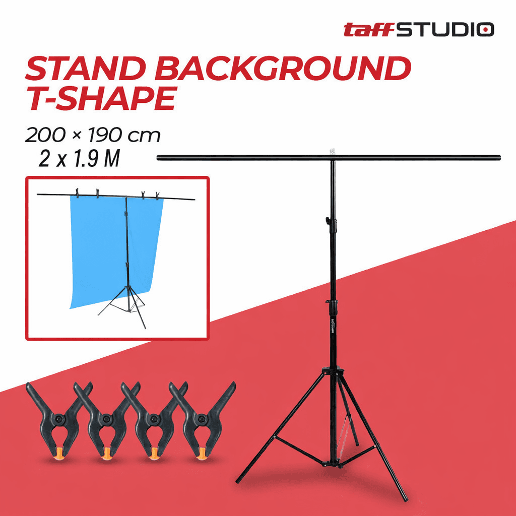 Stand Background Backdrop T-Shape 4 Clamp