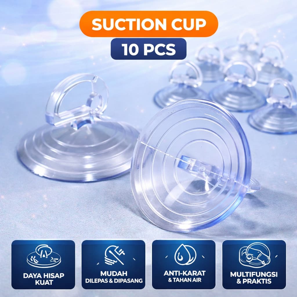 Alat Tempel Dinding Suction Cup Hook Wall Hanger 35mm 10 PCS