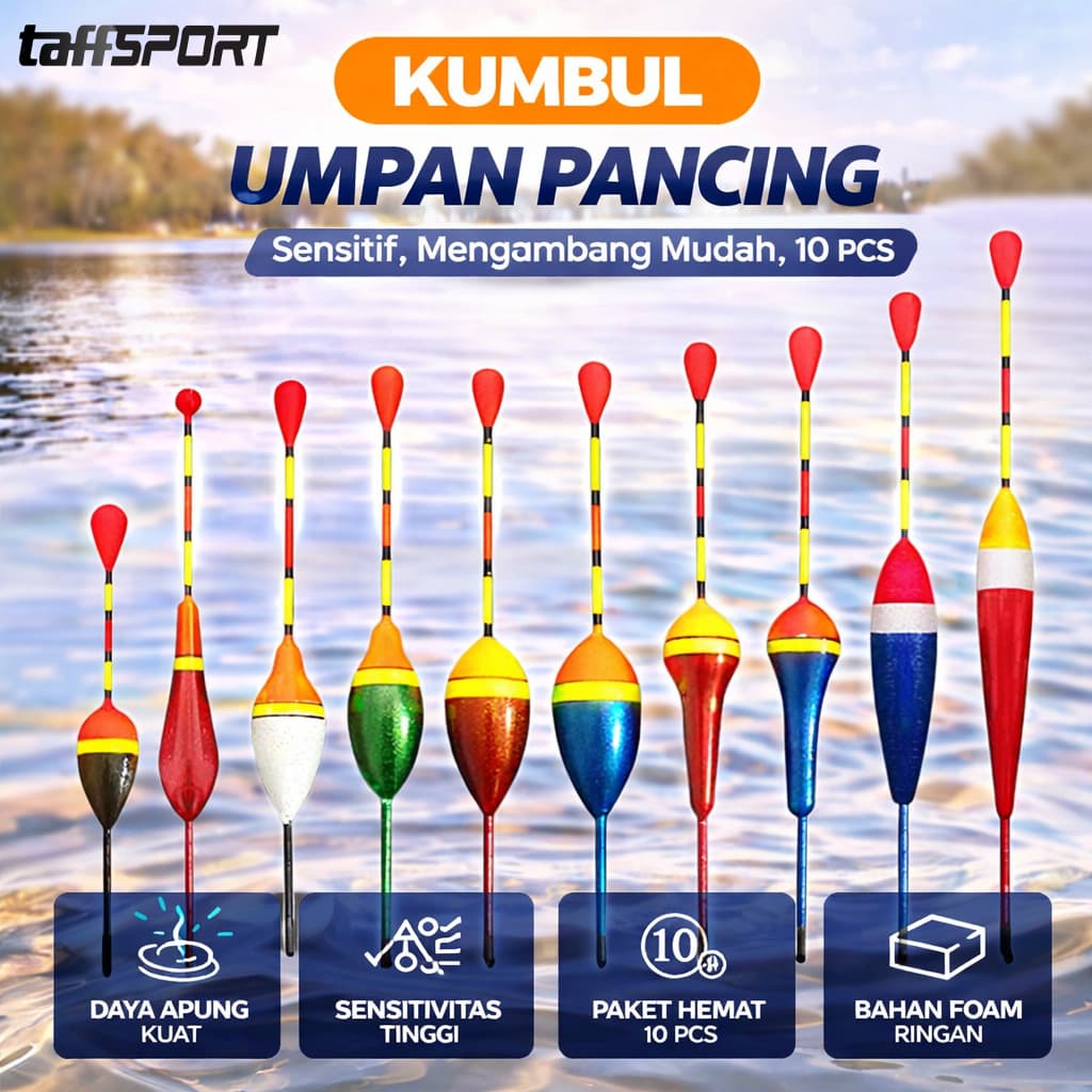 Fishing Kumbul Pelampung Umpan Pancing Fishing Bobber 10 PCS