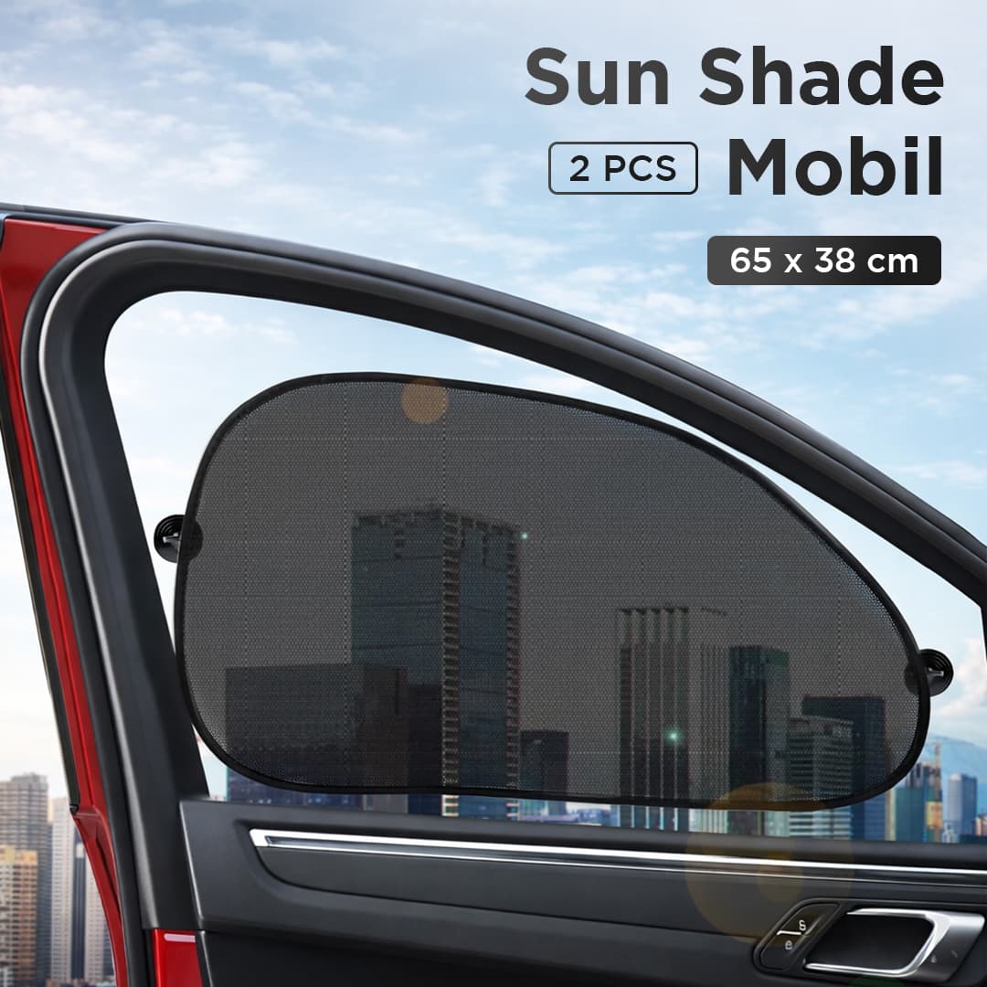Pelindung UV Jendela Mobil Car Sun Shade Visor 65x38cm 2 PCS