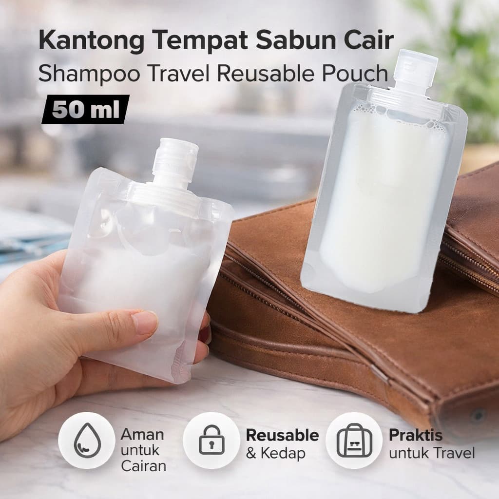 Kantong Tempat Sabun Cair Shampoo Travel Reusable Pouch - SYCA Kantong Tempat Sabun Cair Shampoo Travel Reusable Pouch - Z21 TP27TP_50ML_TRANSPARAN Kantong Tempat Sabun Cair Shampoo Travel Reusable Pouch - SYCA Kantong Tempat Sabun Cair Shampoo Travel Reusable Pouch - Z21 TP27TP_50ML_TRANSPARAN