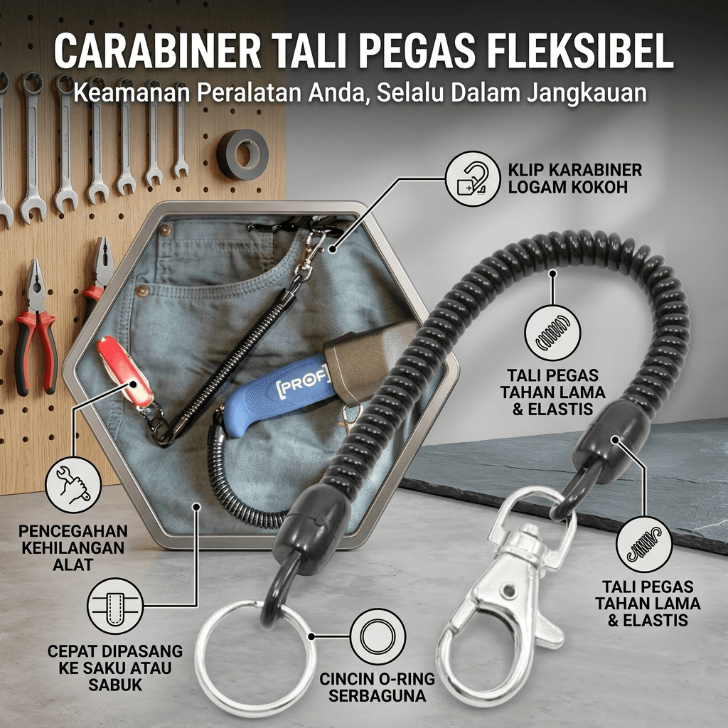 Carabiner Quickdraw Pengait Tali Pegas Fleksibel Outdoor EDC Serbaguna