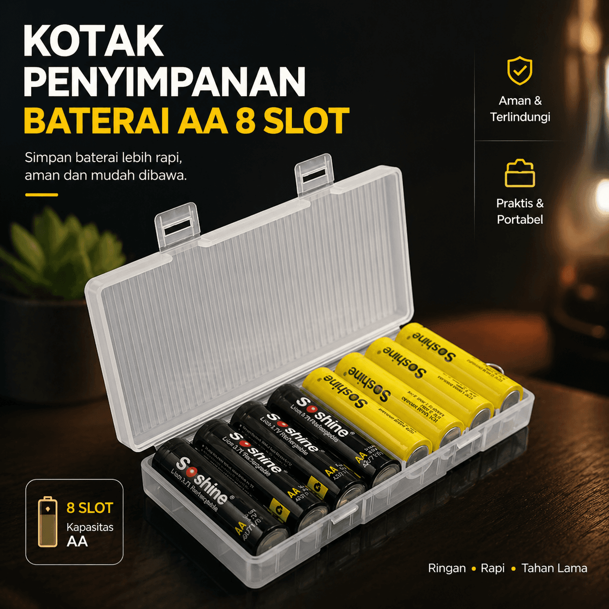 Kotak Penyimpanan Baterai Battery Storage Box 8 Slot for AA