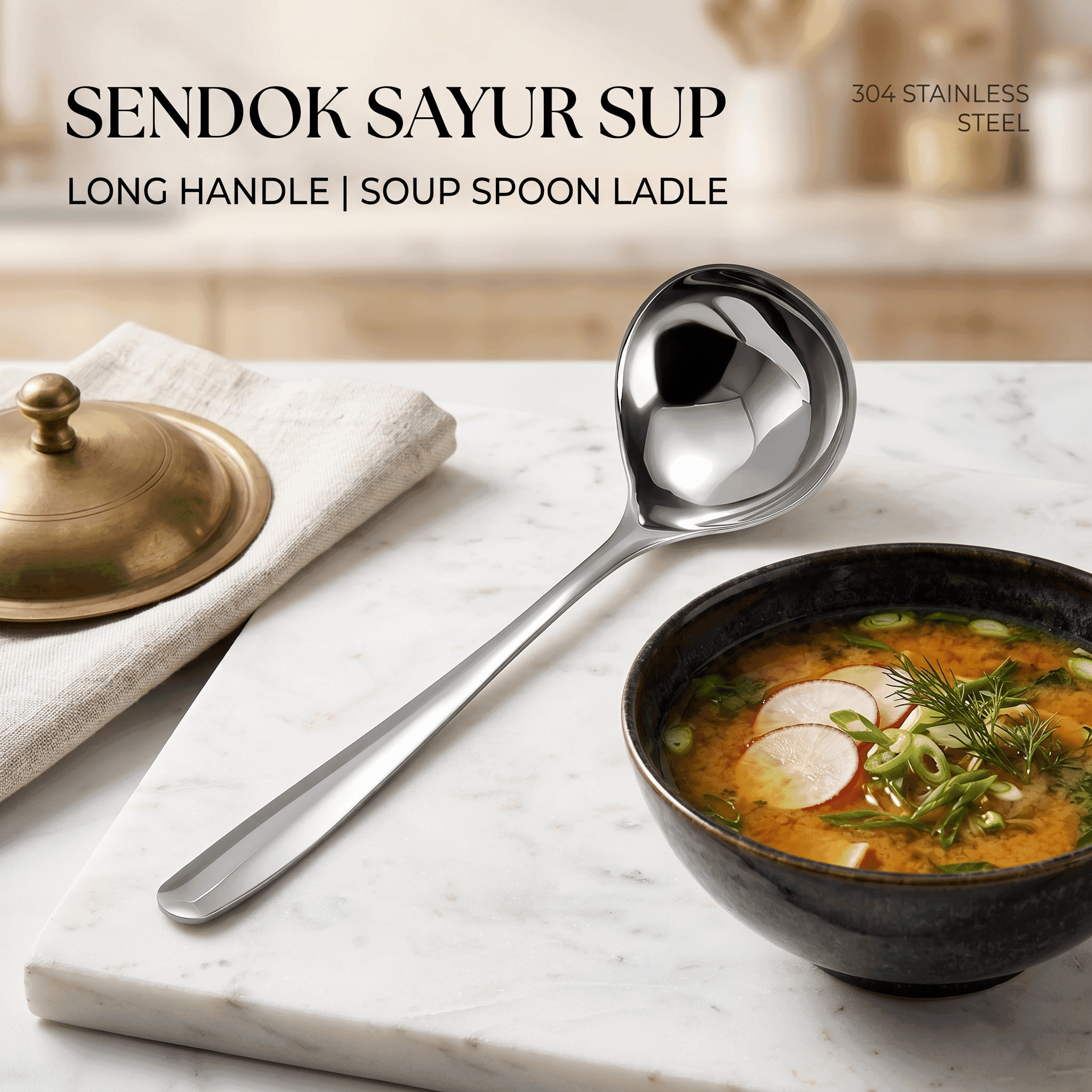Sendok Sayur Sup Long Handle Soup Spoon Ladle Stainless Steel - TIAN Sendok Sayur Sup Long Handle Soup Spoon Ladle Stainless Steel - TA2 HKHXSV_SILVER Sendok Sayur Sup Long Handle Soup Spoon Ladle Stainless Steel - TIAN Sendok Sayur Sup Long Handle Soup Spoon Ladle Stainless Steel - TA2 HKHXSV_SILVER