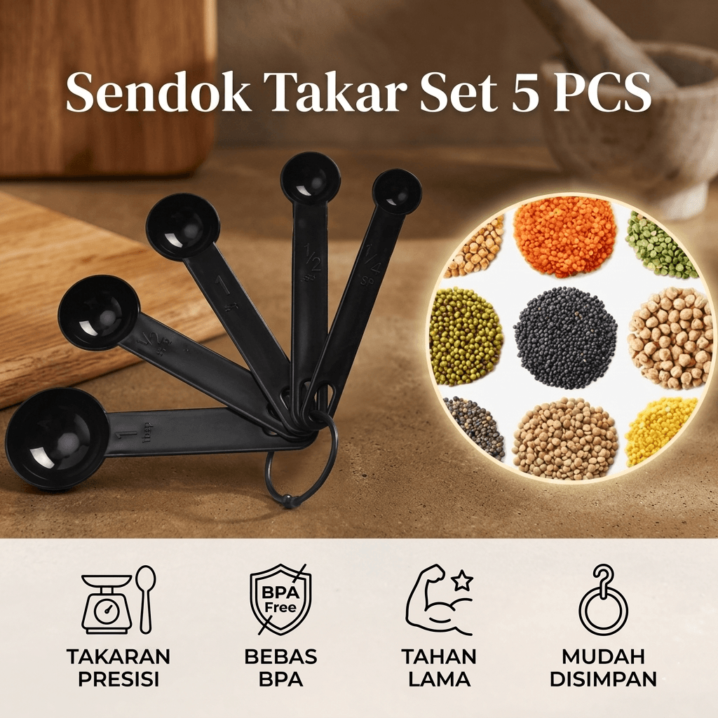 Sendok Takar Ukur Cup Measuring Spoon 5 PCS