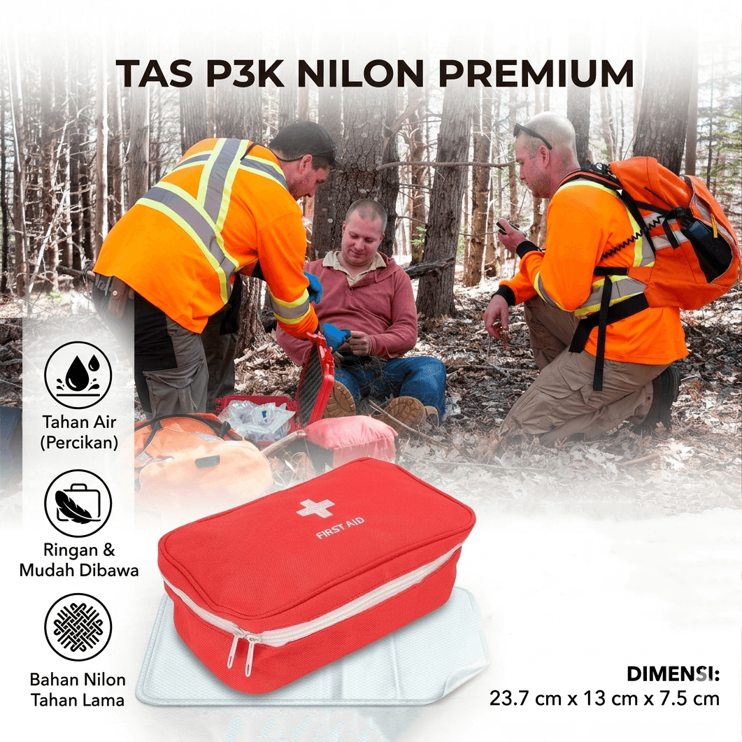 Tas Perlengkapan Obat P3K First Aid Bag Nilon 23.7x13x7.5cm