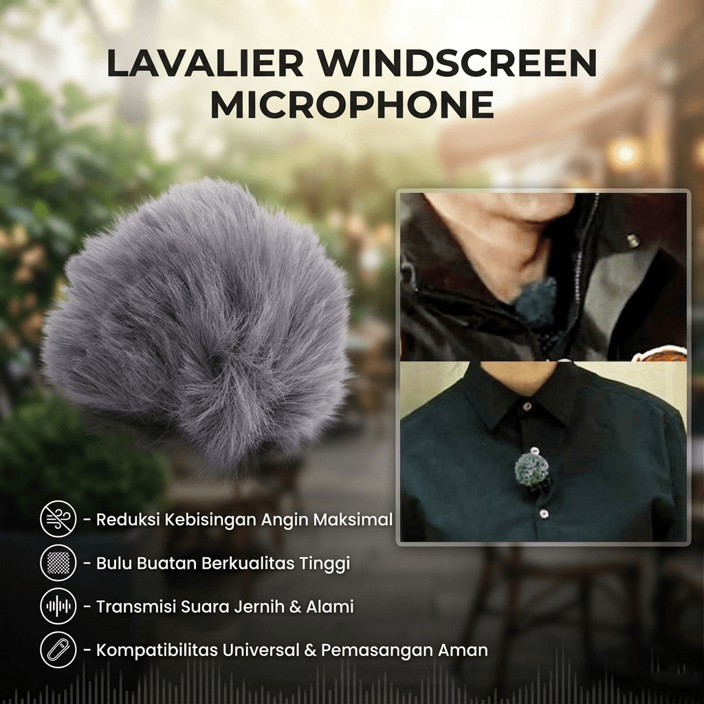 Lavalier Windscreen Cover Penutup Busa Mikrofon