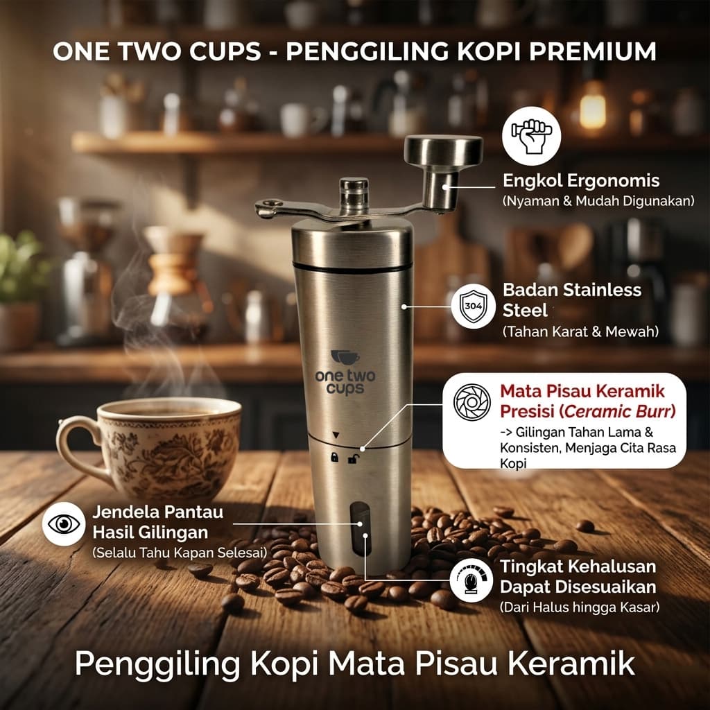 Alat Penggiling Kopi Manual Coffee Grinder Adjustable