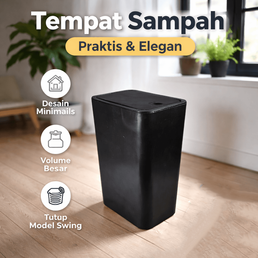 Tempat Sampah Trash Bin Household with Hand Press - TaffHOME Tempat Sampah Tekan Press Trash Bin Household - T20 HXFUBK_HITAM Tempat Sampah Trash Bin Household with Hand Press - TaffHOME Tempat Sampah Tekan Press Trash Bin Household - T20 HXFUBK_HITAM
