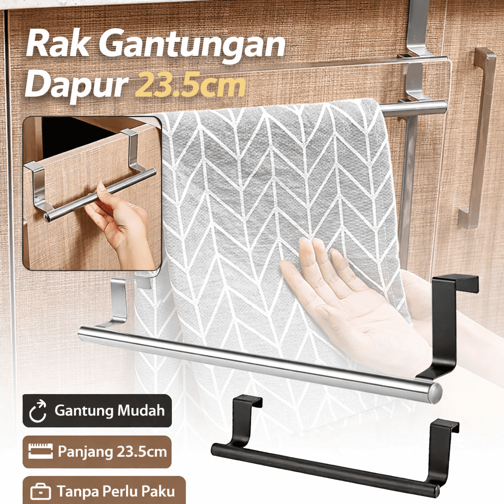 Rak Gantungan Handuk Stand Rack Kitchen Hanger Cabinet 23.5cm - Stouge Rak Gantungan Handuk Stand Rack Kitchen Hanger Cabinet 23.5cm - PXM20 HZ0XSV_SILVER Rak Gantungan Handuk Stand Rack Kitchen Hanger Cabinet 23.5cm - Stouge Rak Gantungan Handuk Stand Rack Kitchen Hanger Cabinet 23.5cm - PXM20 HZ0XSV_SILVER
