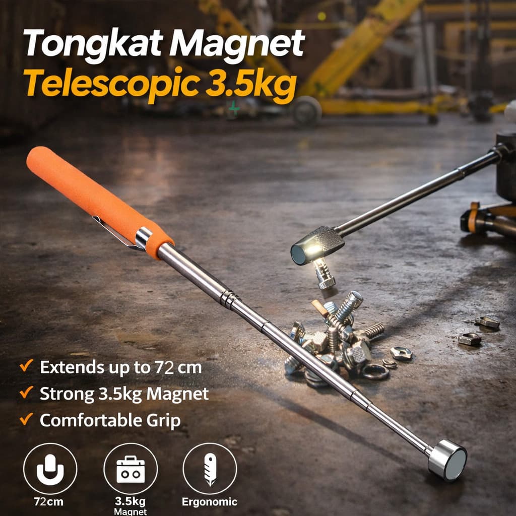 Tongkat Magnet Telescopic Magnetic Pick Up Tool 8LB