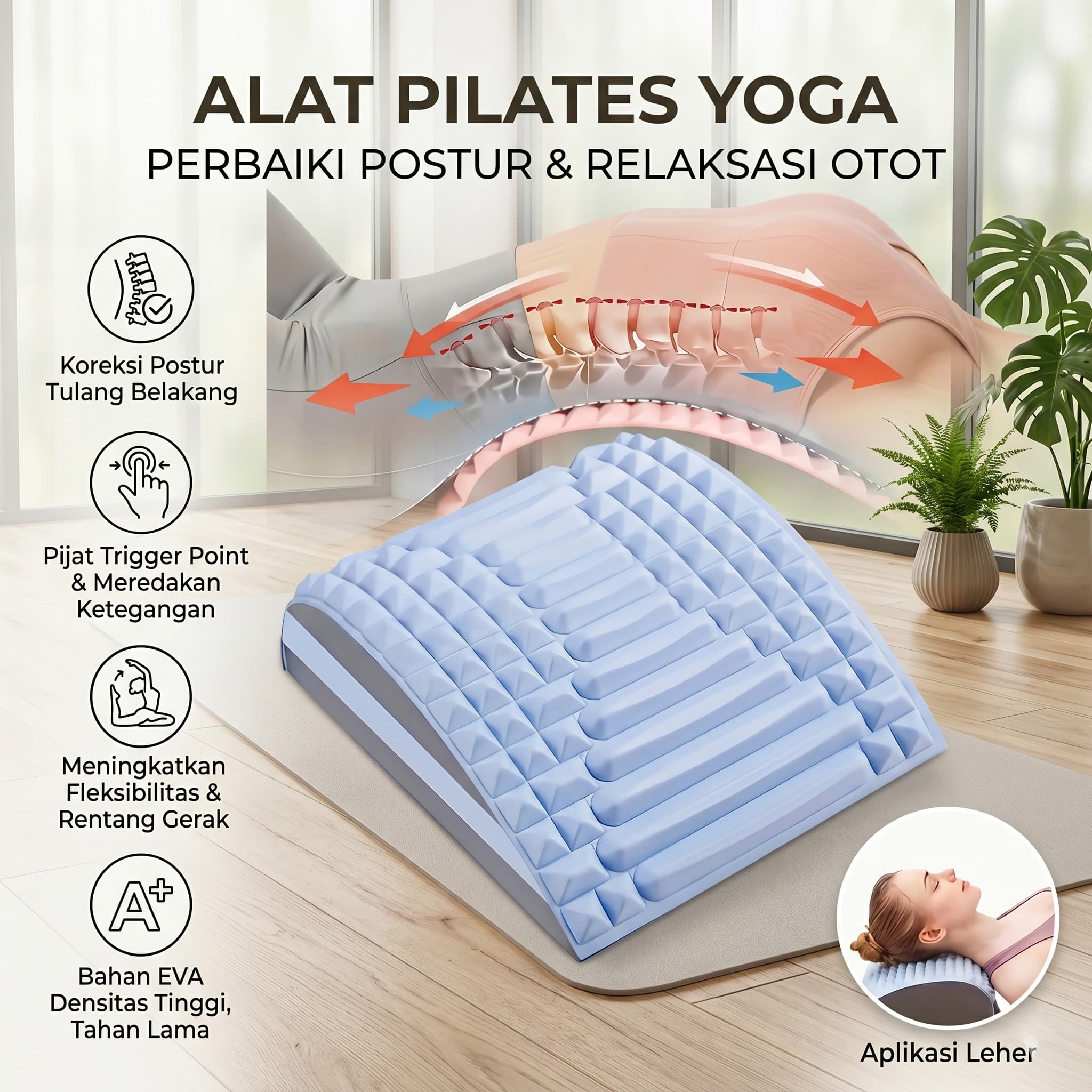 Alat Pilates Yoga Foam Back Waist Stretcher Lumbar Relaxer - Jesshiny Alat Pilates Yoga Foam Back Waist Stretcher Lumbar Relaxer - JS053 SE6GBL_BIRU Alat Pilates Yoga Foam Back Waist Stretcher Lumbar Relaxer - Jesshiny Alat Pilates Yoga Foam Back Waist Stretcher Lumbar Relaxer - JS053 SE6GBL_BIRU