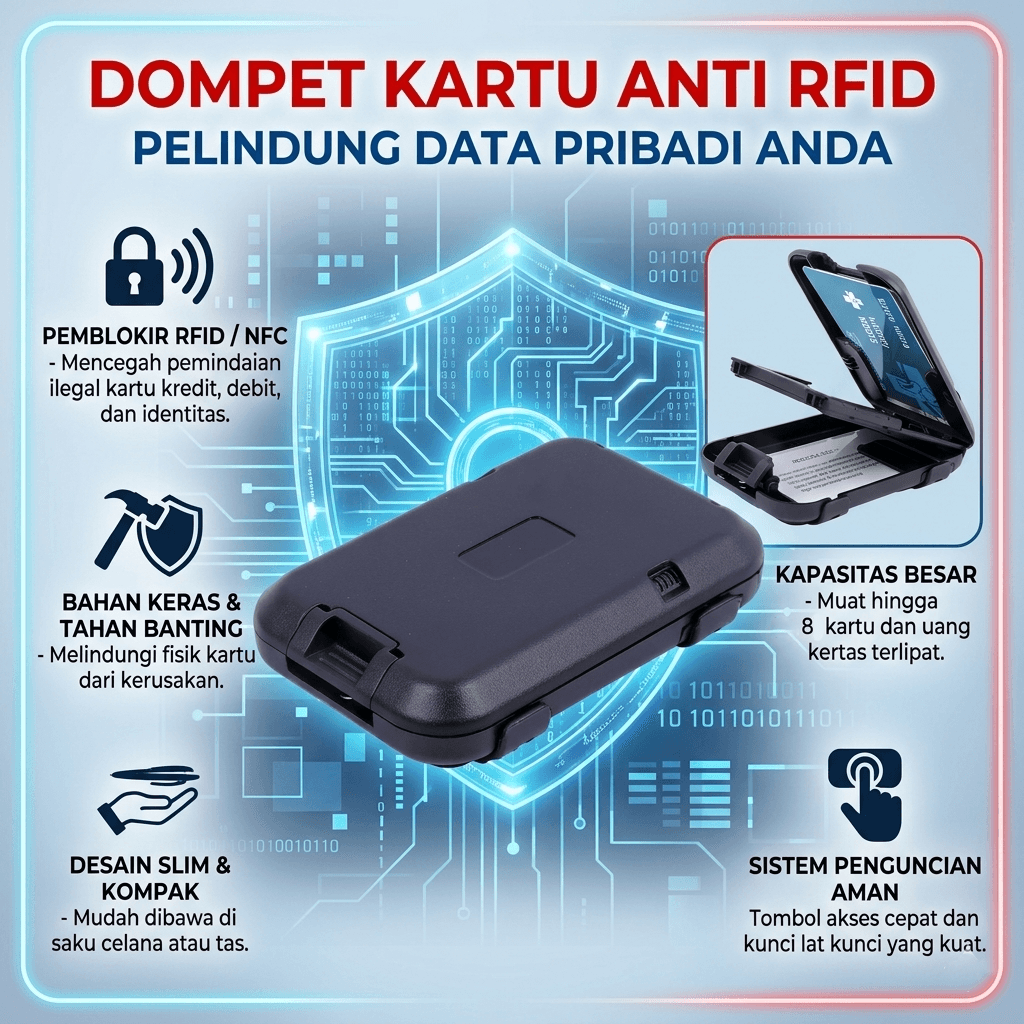 Dompet Kartu Anti RFID Card Holder Aluminium Waterproof - TRASSORY Dompet Kartu Anti RFID Card Holder Waterproof - TR10 OTR4BK_HITAM Dompet Kartu Anti RFID Card Holder Aluminium Waterproof - TRASSORY Dompet Kartu Anti RFID Card Holder Waterproof - TR10 OTR4BK_HITAM