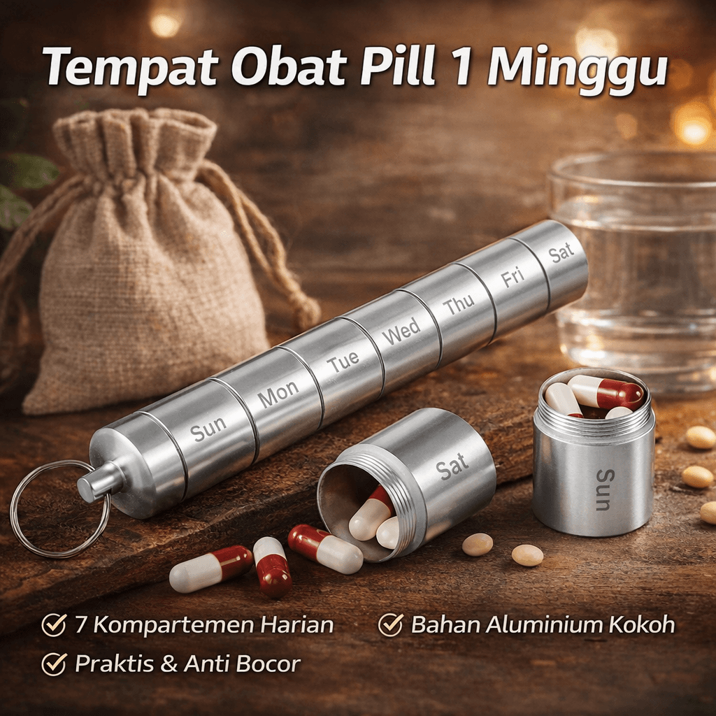 Tempat Obat Botol 1 Minggu 7 Grids Waterproof Pill Container