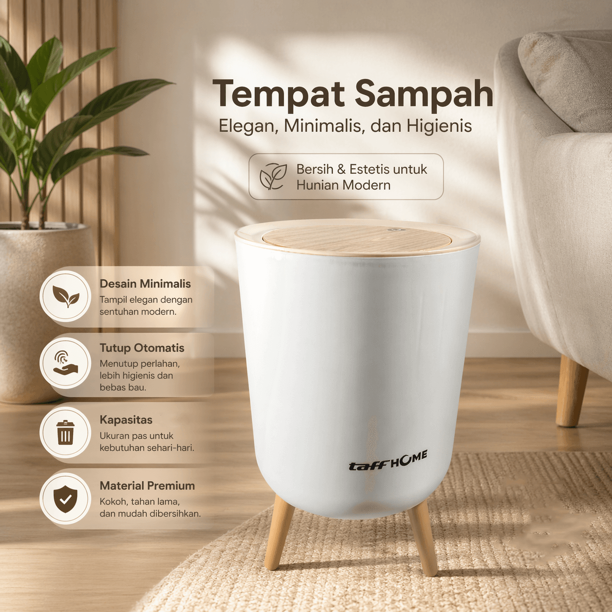 Tempat Sampah Fashion Trash Bin High Pressing Type Size L