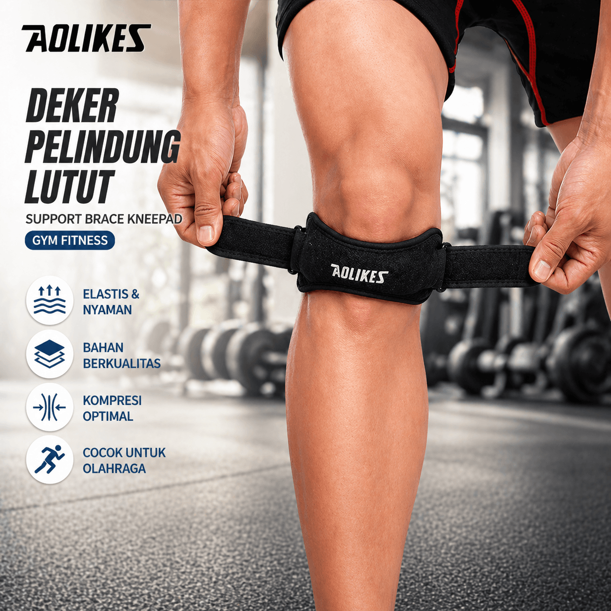 Pelindung Lutut Olahraga Knee Support Brace Wrap