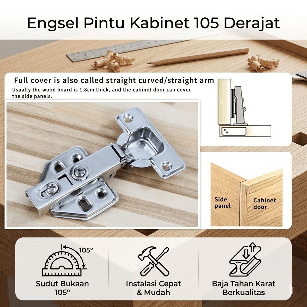 Engsel Pintu Kabinet 105 Derajat Full Overlay Hinge Door - GUOTE Engsel Pintu Kabinet 105 Derajat Full Overlay Hinge Door - GT-352 HT2CSV_SILVER Engsel Pintu Kabinet 105 Derajat Full Overlay Hinge Door - GUOTE Engsel Pintu Kabinet 105 Derajat Full Overlay Hinge Door - GT-352 HT2CSV_SILVER