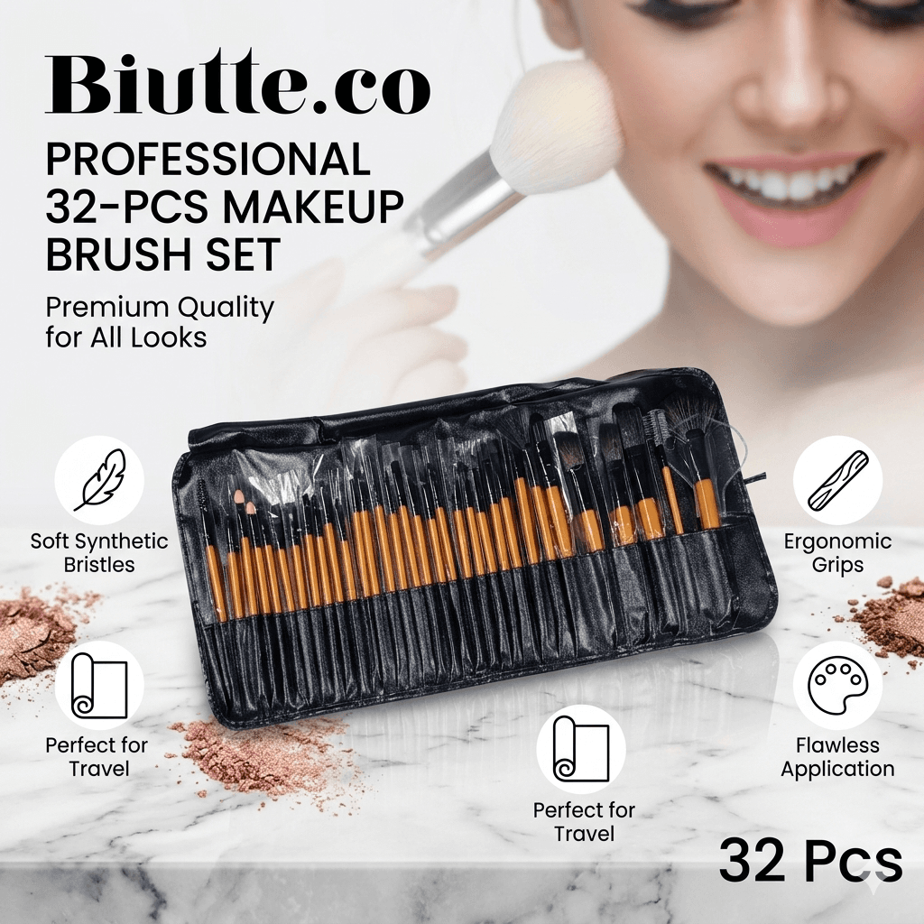 Professional Brush Make Up 32 Set dengan Tas Penyimpanan