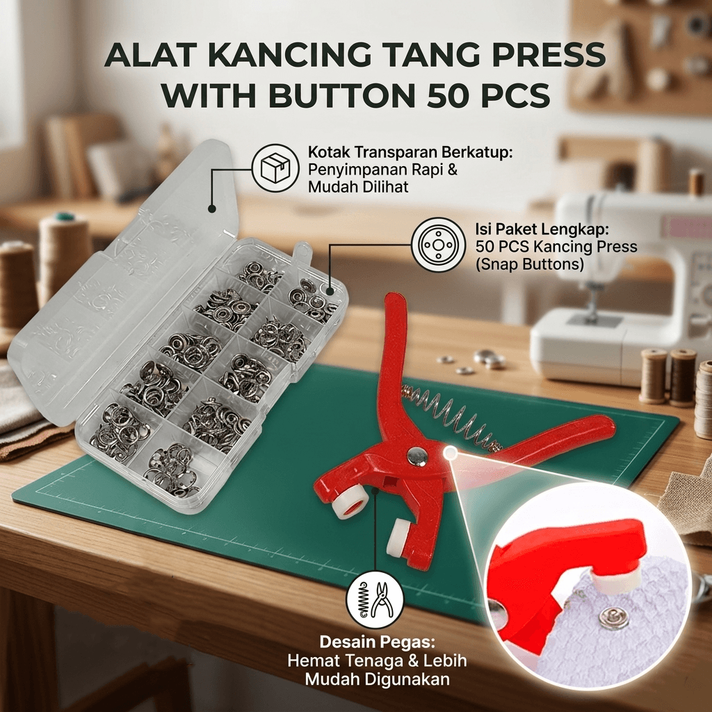 Alat Pasang Kancing Tang Press Manual with Button 50 PCS - Liplasting Alat Pasang Kancing Tang Press Manual with Button 50 PCS - LL149 HKTFRE_MERAH Alat Pasang Kancing Tang Press Manual with Button 50 PCS - Liplasting Alat Pasang Kancing Tang Press Manual with Button 50 PCS - LL149 HKTFRE_MERAH