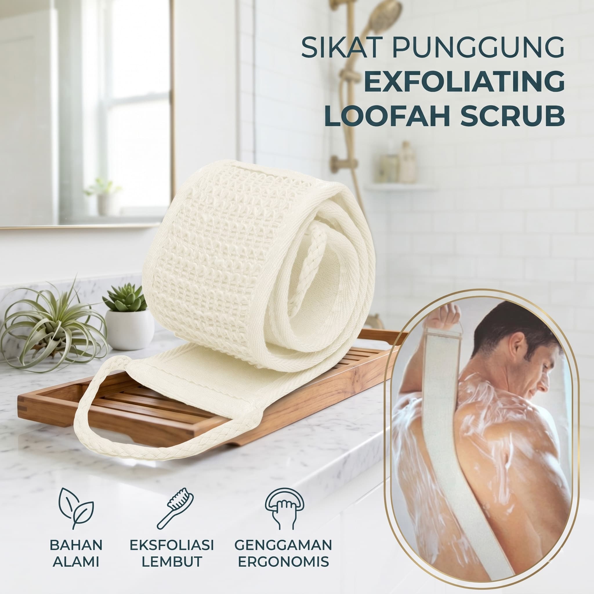 Sikat Punggung Mandi Exfoliating Back Rubbing Scrub