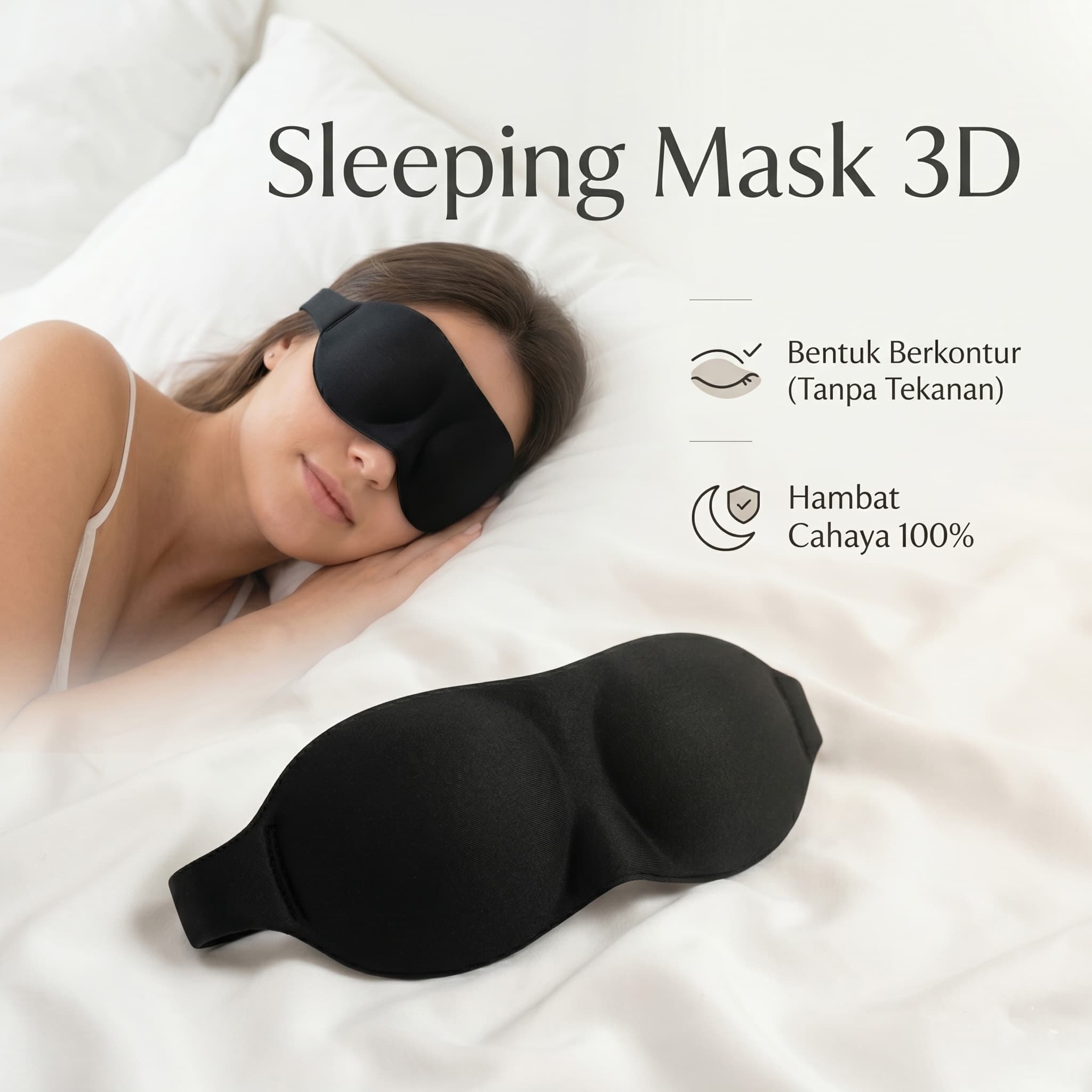 Sleeping Mask 3D Eye Mask Tidur Anti Cahaya Penutup Mata Nyaman
