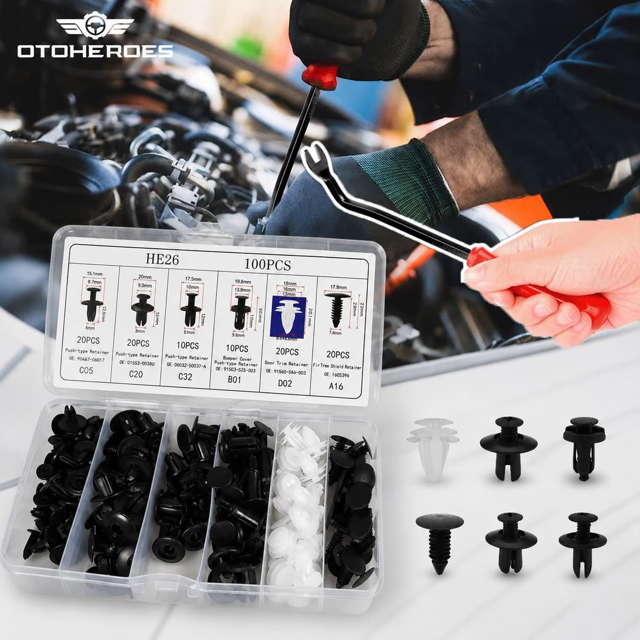 Kancing Klip Mobil Baut Rivet Trim Retainer Clip 100 PCS