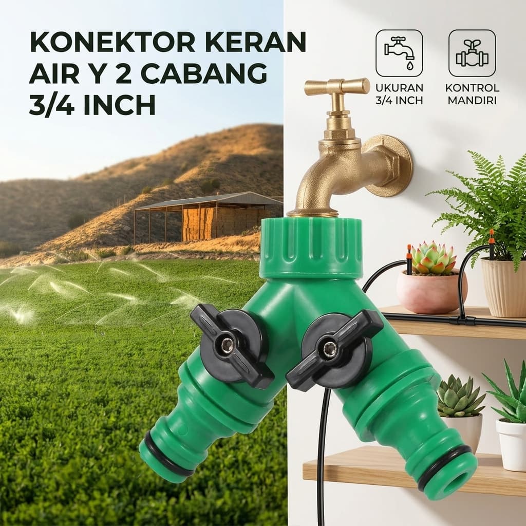 Splitter Y Konektor Keran Air 2 Cabang Taman 3/4 Inch - Houseware Splitter Y Konektor Keran Air 2 Cabang Taman 3/4 Inch - HSR-34 HK6CGR_HIJAU Splitter Y Konektor Keran Air 2 Cabang Taman 3/4 Inch - Houseware Splitter Y Konektor Keran Air 2 Cabang Taman 3/4 Inch - HSR-34 HK6CGR_HIJAU