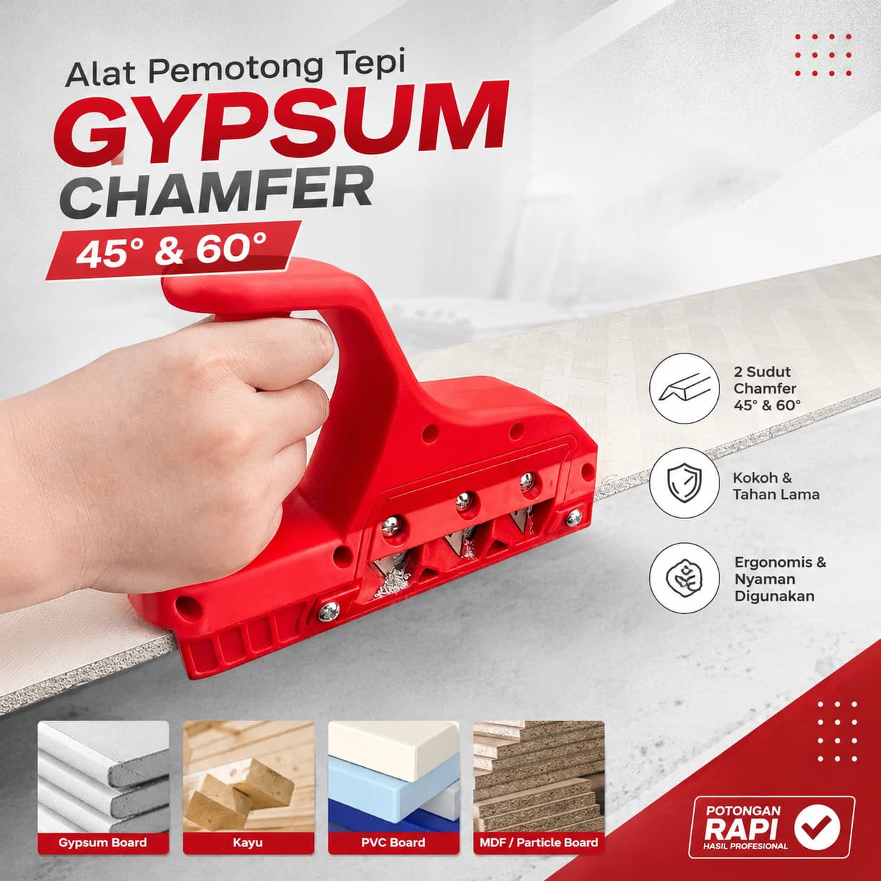 Alat Pemotong Tepi Gypsum 45 dan 60 Derajat Drywall Chamfer - Directrix Alat Pemotong Tepi Gypsum 45 dan 60 Derajat Drywall Chamfer - D-03 HKK3RE_MERAH Alat Pemotong Tepi Gypsum 45 dan 60 Derajat Drywall Chamfer - Directrix Alat Pemotong Tepi Gypsum 45 dan 60 Derajat Drywall Chamfer - D-03 HKK3RE_MERAH