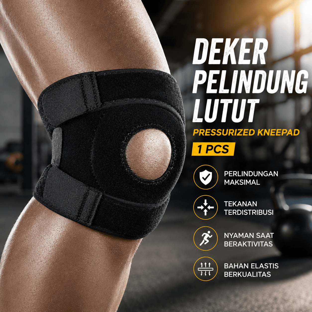 Pelindung Lutut Olahraga Pressurized Elastic Kneepad Sport