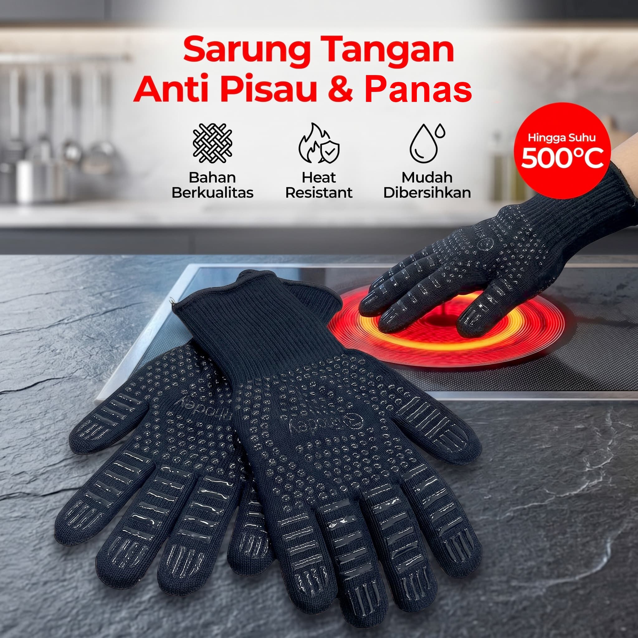 Sarung Tangan Anti Pisau dan Panas Heat Resistant Oven