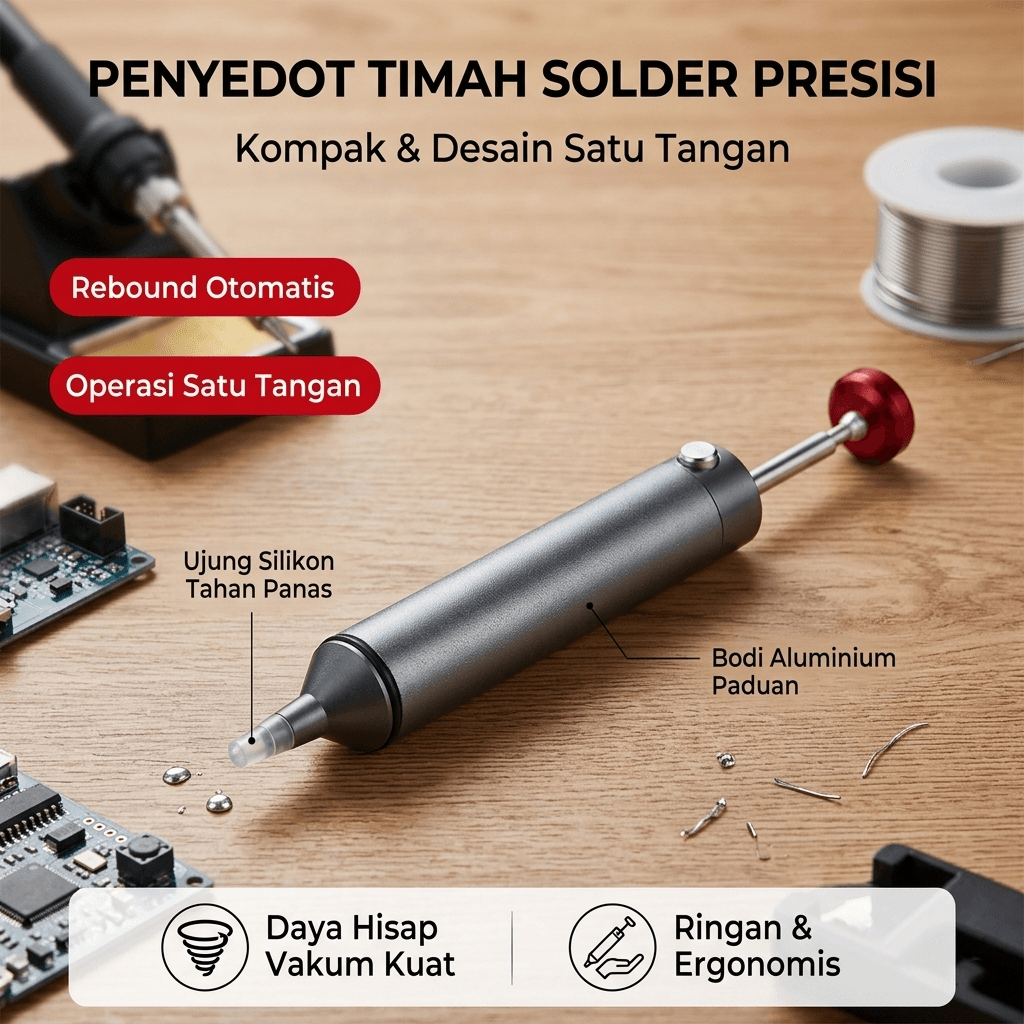 Sedotan Timah Solder Desoldering Pump Tin Strong Suction - HANDSKiT Sedotan Timah Solder Desoldering Pump Tin Strong Suction - SS-02 OTBVSV_SILVER Sedotan Timah Solder Desoldering Pump Tin Strong Suction - HANDSKiT Sedotan Timah Solder Desoldering Pump Tin Strong Suction - SS-02 OTBVSV_SILVER